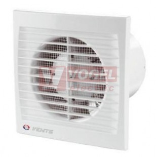 125 STL ventilátor axiální typ S, 230V/16W, 180m3/h, 38dB, kuličkové ložisko, časovač, barva bílá, 176x176mm, IP34