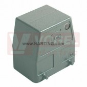 19200320527 Han A kryt konektoru, Standard hoods/housings, vel.32A, 2-třm., kabelový, úhlový, vysoké provedení, M32, RAL 7037