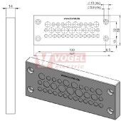 KEL-DPZ 24/32 membránová průchodka, šedá, IP66, vnější 147x58x14mm, výřez 112x36mm, vstupy kabelů 21x3,2-6,5mm, 8x5-10,2mm, 3x7,5-12mm (43730)