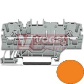 2002-1902 svorka průchozí, pružinová 2,5mm2, s test. tlačítkem, 1/1 oranžová, š=5,2mm (WAGO TOPJOB S)