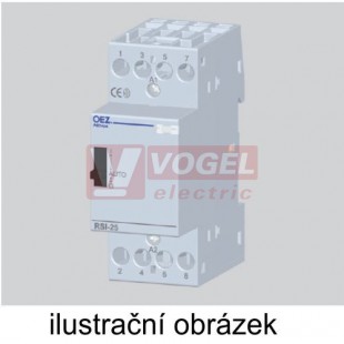 Stykač inst. 25A 4/0  24V AC/DC   RSI-25-40-X024-M Instalační stykač Ith 25 A, Uc AC/DC 24 V, 4x zapínací kontakt, s manuálním ovládáním (43167)