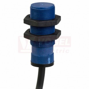 XS4P18PC410 Indukční čidlo M18, plast, Sn=8mm, 12…24VDC, délka těla 34mm, nestíněný, PNP/NO+NC, kabel 2m, IP68