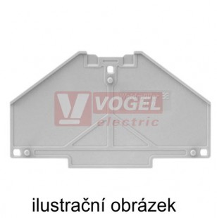 TW PRV8 A-H dělící deska s potiskem, pro Marshalling svorky, barva šedá, vodorovně, š=2mm, v=120mm, hl.=59,7mm (1230110000)