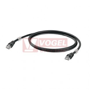 IE-C6FP8LE0100M40M40-E Patch kabel Cat.6 S/FTP, konektory RJ45/RJ45, IP20, černý, délka 10m, plášť LSZH bezhalogenový (1251610100)