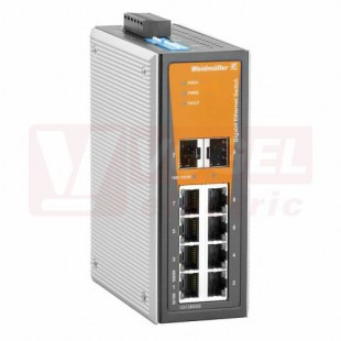 IE-SW-VL08T-6GT-2GS ethernetový Switch ValueLine, neřízený, 6xRJ45 10/100/1000MBit/s, 2x kombinované porty 10/100/1000MBit/s nebo 100/1000BaseSFP, 12-60VDC, IP30, š 53,6mm, -40..+75°C (1286870000)