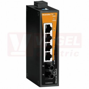 IE-SW-BL05T-4TX-1ST ethernetový Switch BasicLine, neřízený, 4xRJ45, 1xST optický port 10/100MBit/s, 12-60VDC, IP30, š 30mm, -40..+75°C (1286540000)