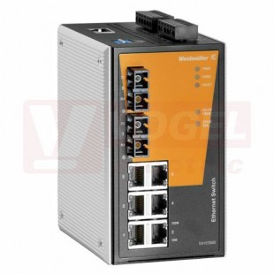 IE-SW-PL08MT-6TX-2SC ethernetový Switch PremiumLine, řízený 6xRJ45, 2xSC optický port 10/100MBit/s, 12-60VDC, IP30, š 80,2mm, -40°C..+75°C (1286790000)