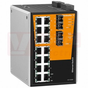 IE-SW-PL16MT-14TX-2SC ethernetový Switch PremiumLine, řízený, 14xRJ45, 2xSC optický port 10/100MBit/s, 12-45VDC, IP30, š 94mm, -40..+75°C (1286830000)