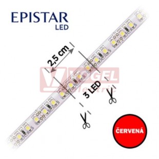 LED pásek 120LED/m, 3528, IP68, červená, 12V FKLP-12/3528/120-IP68-R, cívka 5m, článek 2,5cm