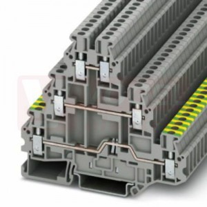 UT 2,5-PE/L/L svorka řadová, 3-patrová, šroubové připojení, PE, 24A, šedá, š=5,2mm (3214301)