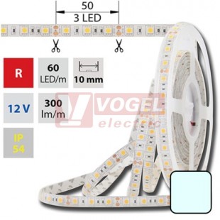 LED pásek SMD5050 studená bílá, DC12V, IP54, 10mm,bílá PCB pásek, 60 LED/m (121.606.60.0)