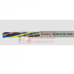 JB-500 12G  0,5mm2 kabel flexibilní 300/500V, PVC šedý, barevné žíly se ze/žl (11013)