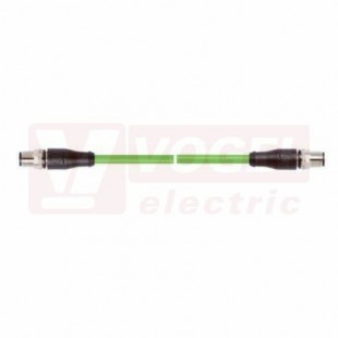 IE-PNB-5-M12D-S-20-Y-2-22-7-M12D-S patch kabel PN flex Cat.5, Profinet typ B, 2x konektor M12/4-pin/přímý/vidlice/kód-D, PVC, zelená (RAL6018), stínění měd.opletem, hliník. kašírovanou pl.folií, UL/CSA (CMG), délka 20m (2171030)