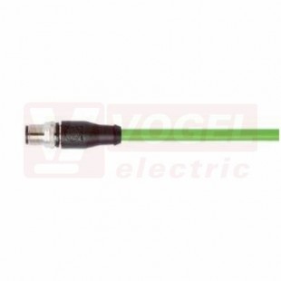 IE-PNB-5-M12D-S-2-Y-2-22-7-OE patch kabel PN flex Cat.5, Profinet typ B, M12/4-pin/přímý/vidlice/kód-D + volný konec kabelu, PVC, zelená (RAL6018), stínění měd.opletem, hliník. kašírovanou pl.folií, UL/CSA (CMG), délka 2m (2171032)