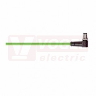 IE-PNB-5-M12D-A-1-Y-2-22-7-OE patch kabel PN flex Cat.5, Profinet typ B, M12/4-pin/úhlový/vidlice/kód-D + volný konec kabelu, PVC, zelená (RAL6018), stínění měd.opletem, hliník. kašírovanou pl.folií, UL/CSA (CMG), délka 1m (2171043)