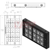 KEL 24/15-E průchodkový rámeček s nerez šrouby V2A, černý, IP54, 15x malá vložka (vložky se objednávají samostatně) (42209.200)