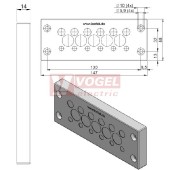 KEL-DPZ 24/17 membránová průchodka, šedá, IP66, vnější 147x58x14mm, výřez 112x36mm, vstupy kabelů 6x3,2-6,5mm, 6x5-10,2mm, 5x9-16,2mm (43705)