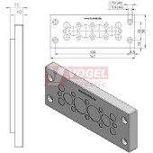 KEL-DPZ 24/16 membránová průchodka, šedá, IP66, vnější 147x58x14mm, výřez 112x36mm, vstupy kabelů 8x3,2-6,5mm, 4x5-9,7mm, 2x9-16,2mm, 2x16-22mm (43725)