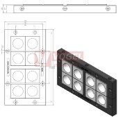 KEL 183/8 průchodkový rámeček, černý, IP54, 8x střední vložka (vložky se objednávají samostatně) (47240)