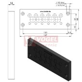 KEL-DPZ 24/17 membránová průchodka, černá, IP66, vnější 147x58x14mm, výřez 112x36mm, vstupy kabelů 6x3,2-6,5mm, 6x5-10,2mm, 5x9-16,2mm (50705)