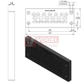 KEL-DPZ 24/25 membránová průchodka, černá, IP66, vnější 147x58x14mm, výřez 112x36mm, vstupy kabelů 12x3,2-6,5mm, 7x4,8-9,7mm, 6x7,5-12mm (50710)