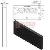 KEL-DPZ 24/32 membránová průchodka, černá, IP66, vnější 147x58x14mm, výřez 112x36mm, vstupy kabelů  21x3,2-6,5mm, 8x5-10,2mm, 3x7,5-12mm  (50730)