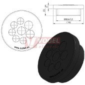 KEL-DPZ 50/8 kulatá membránová průchodka s maticí, černá, IP68, vnější pr.62mm, výška 8mm, výřez závit M50x1,5, vstup kabelů 5x5-10,2mm, 3x7,2-12,5mm (50750)