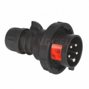 Vidlice 5P  16A 400V IP67 6h PCE 0152-6x, Twist šroubová, přímá, černá barva MIDNIGHT