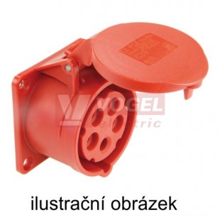 Zásuvka vestavná 4P  16A 400V IP44 6h PCE 314-6f7TT, Turbo Twist bezšroubová, přímá